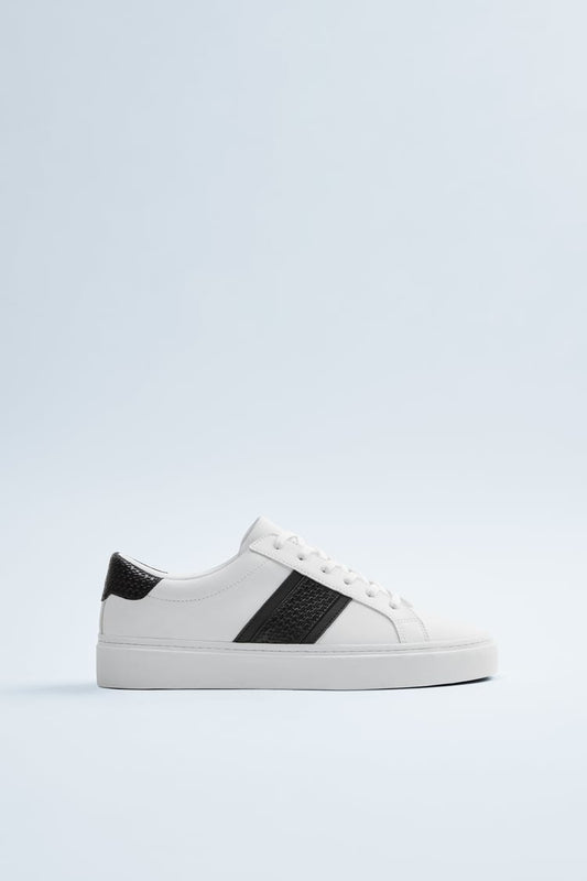 Zara Men plimsolls WHITE-BLACK Mark and Shark